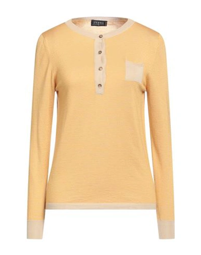 Shop Svevo Woman Sweater Ocher Size 6 Cashmere, Silk In Yellow
