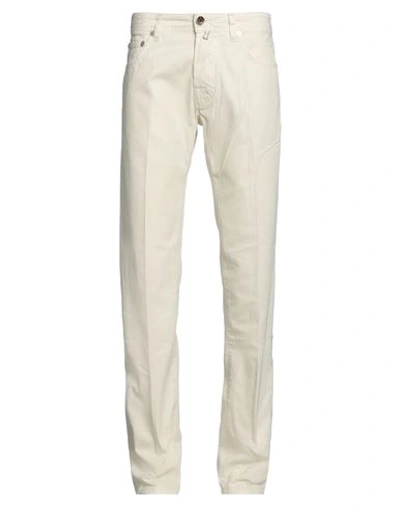 Shop Jacob Cohёn Man Pants Cream Size 31 Cotton In White