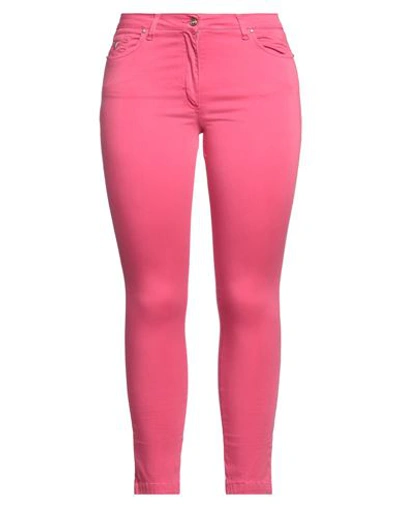 Shop Gai Mattiolo Woman Pants Fuchsia Size 12 Cotton, Elastane In Pink