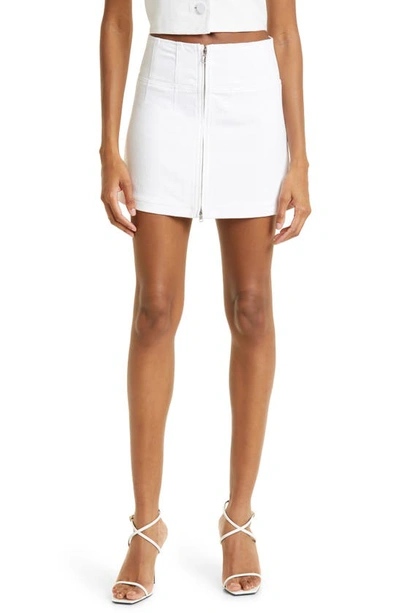 Shop Alice And Olivia Paxton Zip Front Skirt In White