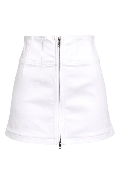 Shop Alice And Olivia Paxton Zip Front Skirt In White