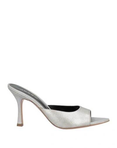 Shop Lerre Woman Sandals Silver Size 7.5 Soft Leather