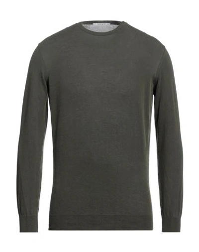 Shop Kangra Man Sweater Military Green Size 40 Cotton