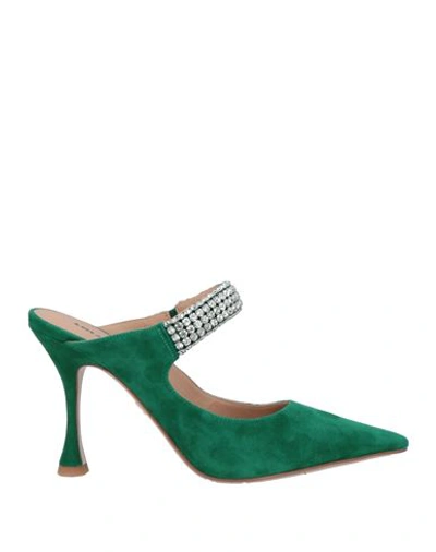 Shop Lola Cruz Woman Mules & Clogs Green Size 9 Soft Leather