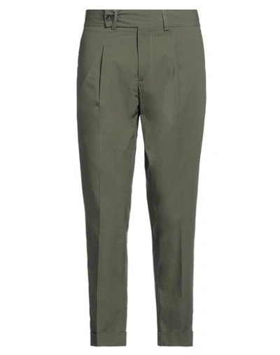 Shop Vandom Man Pants Military Green Size 36 Cotton, Elastane