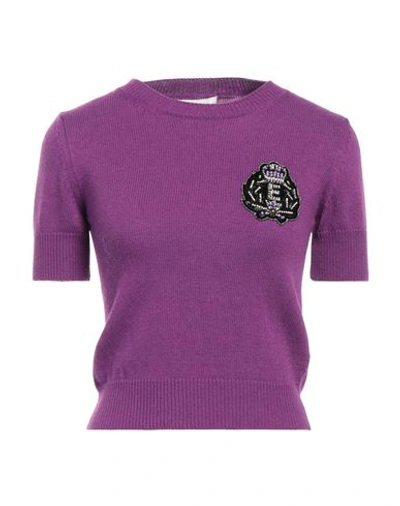 Shop Ermanno Firenze Woman Sweater Purple Size 0 Polyester