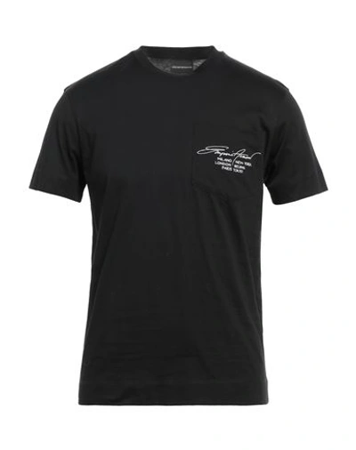 Shop Emporio Armani Man T-shirt Black Size S Cotton