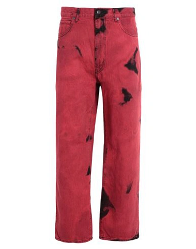 Shop Hugo Man Jeans Red Size 33w-32l Cotton, Recycled Cotton