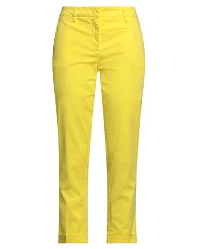 Shop Aspesi Woman Pants Yellow Size 8 Cotton, Elastane