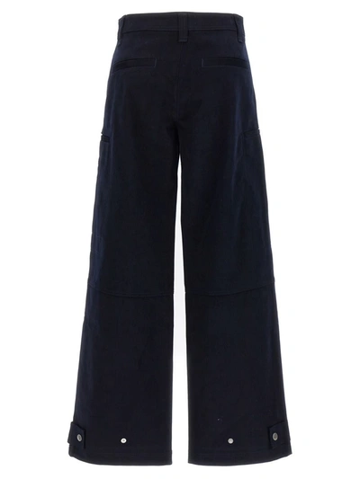 Shop Ami Alexandre Mattiussi Ami Paris Velvet Cargo Pants In Blue