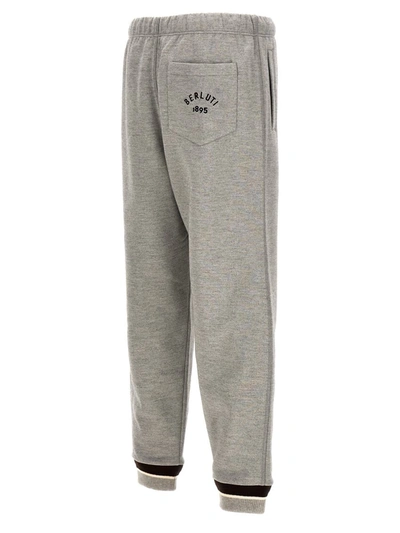 Shop Berluti Logo Joggers In Gray