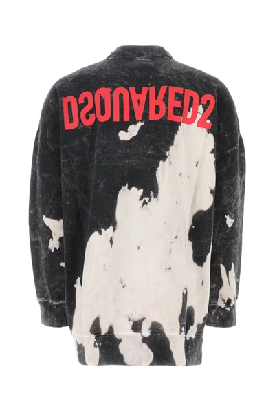 Dsquared2 Logo-print Bleached-effect Cardigan In 961