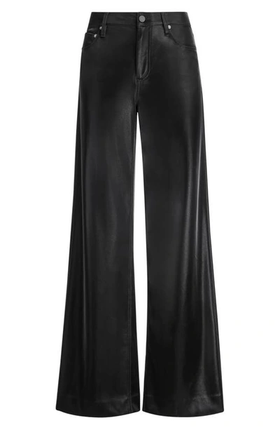 Shop Alice And Olivia Trish Shiny Baggy Faux Leather Pants In Black