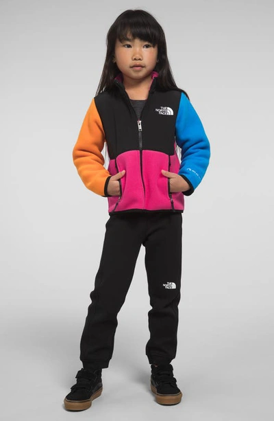 Shop The North Face Kids' Denali Colorblock Water Repellent Fleece Jacket In Mr. Pink