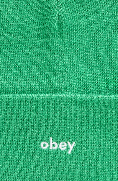 Shop Obey Karma Beanie In Fern Green