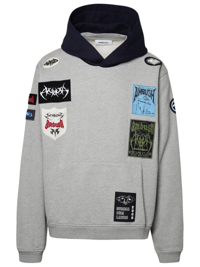 Shop Ambush Gray Cotton Blend Sweatshirt In Grey