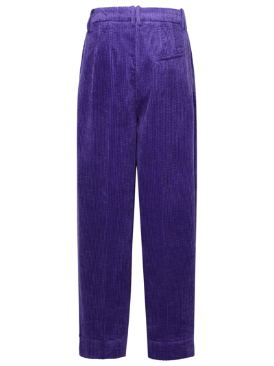 Shop Ganni Corduroy Purple Corduroy Pants In Violet