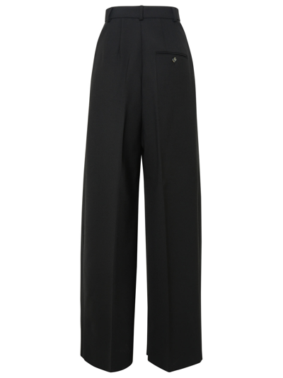 Shop Sportmax Enro Gessati Virgin Wool Blend Pants In Black
