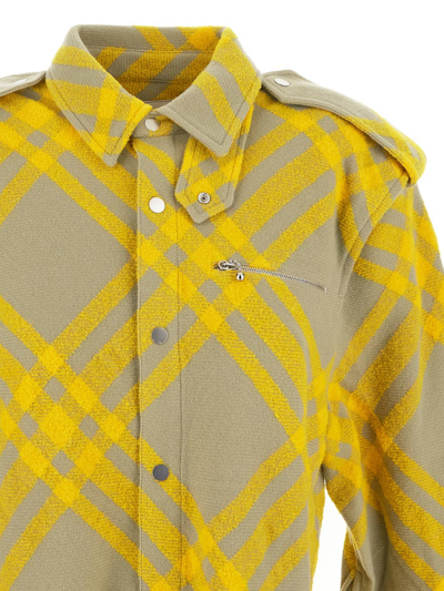 Shop Burberry Check Wool Blend Jacket In Multicolor