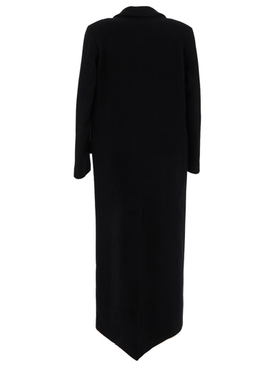 Shop Semicouture Plain Cloth Single-breasted Coat In Black