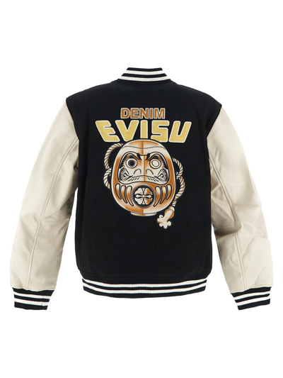 Shop Evisu Logo Bomber Jacket In Black