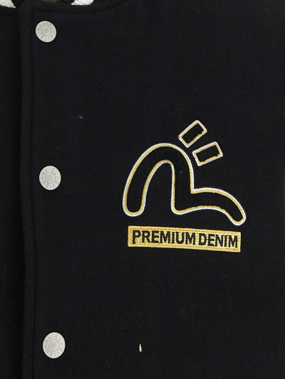 Shop Evisu Logo Bomber Jacket In Black