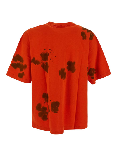 Shop Stone Island Hand-coloured T-shirt In Orange