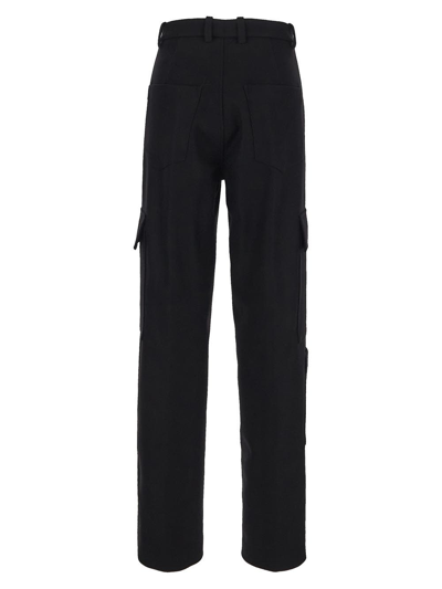 Shop Erika Cavallini Wool Cargo Trousers In Black