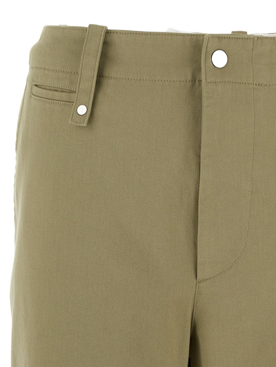 Shop Burberry Cotton Trousers In Green