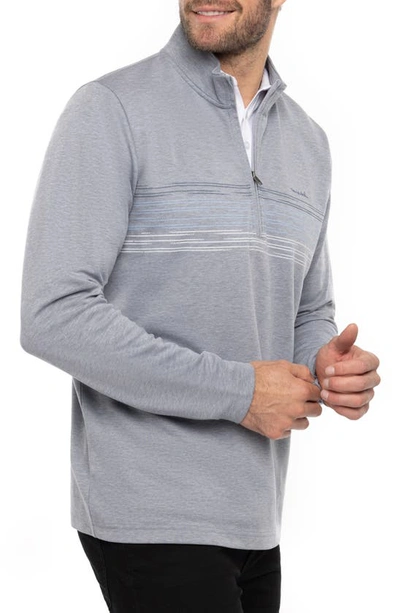Travismathew Travel More Long Sleeve Knit Half Zip Pullover In Heather Grey