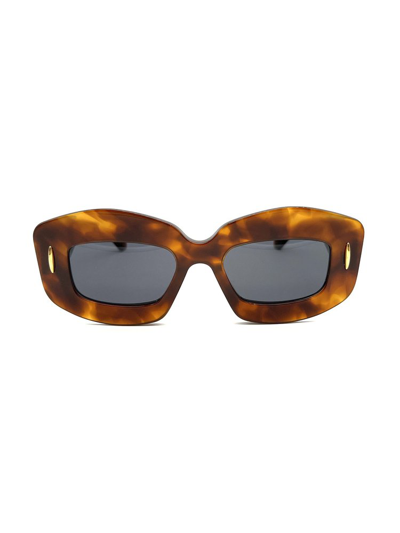 Shop Loewe Rectangle Frame Sunglasses In Multi