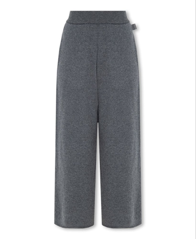 Shop Loewe Elasticated Waistband Cropped Trousers In Grey