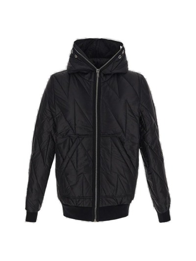 Shop Rick Owens Drkshdw Gimp Quilted Zipped Hooded Jacket In Black