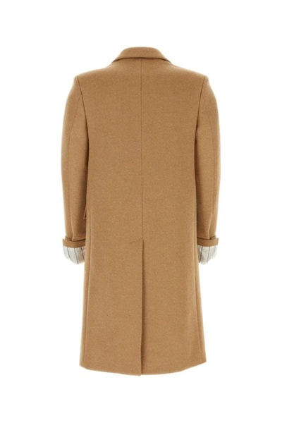 Shop Gucci Man Camel Wool Coat In Brown