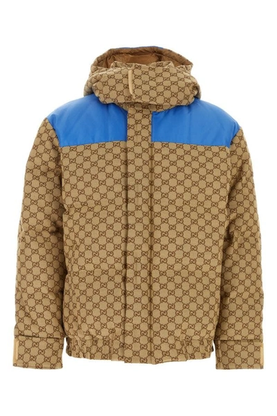 Shop Gucci Man Gg Supreme Fabric Down Jacket In Multicolor