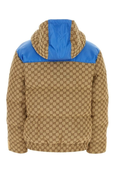 Shop Gucci Man Gg Supreme Fabric Down Jacket In Multicolor