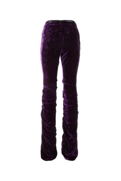 Shop Gucci Woman Purple Velvet Pant