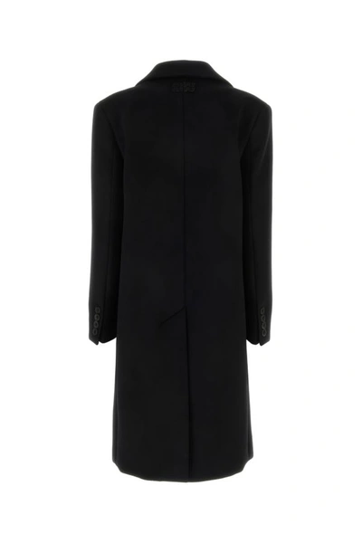 Shop Miu Miu Woman Black Wool Blend Coat