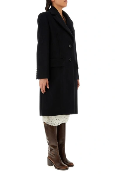 Shop Miu Miu Woman Black Wool Blend Coat