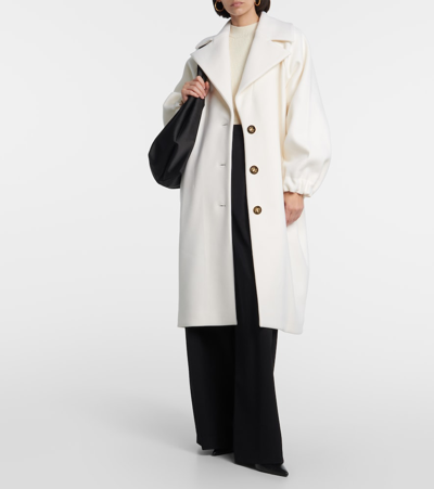 Shop Patou Wool-blend Coat In White