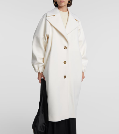Shop Patou Wool-blend Coat In White