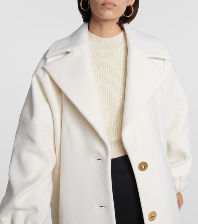 Patou Single-breasted Midi Coat In White
