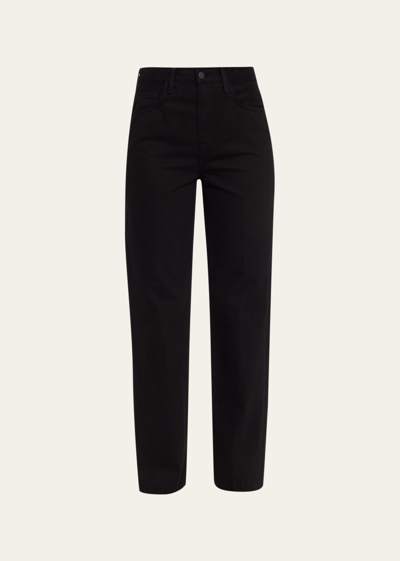 Shop L Agence Jones Ultra High Rise Stovepipe Jeans In Noir
