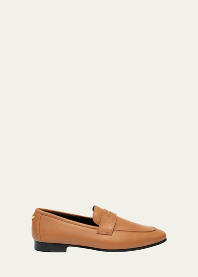 Shop Bougeotte Acajou Leather Penny Loafers In Acajou Brown