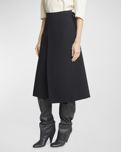 Shop Proenza Schouler Helen Midi Wrap Skirt In Black