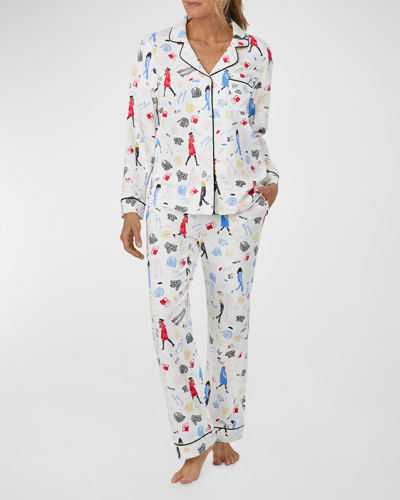 Shop Bedhead Pajamas Printed Cotton Jersey Pajama Set In C'est Chic