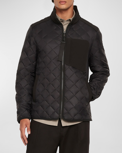 Shop Moose Knuckles Men's Statewood Quilted Jacket In Black