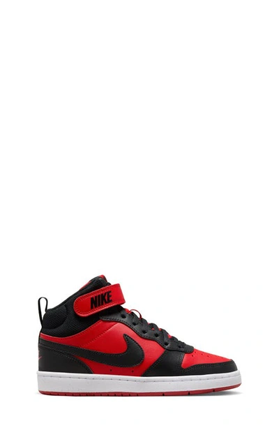 Shop Nike Kids' Court Borough Mid 2 Basketball Shoe In University Red/ Black/ White