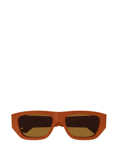 Shop Bottega Veneta Eyewear Rectangular Frame Sunglasses In Orange