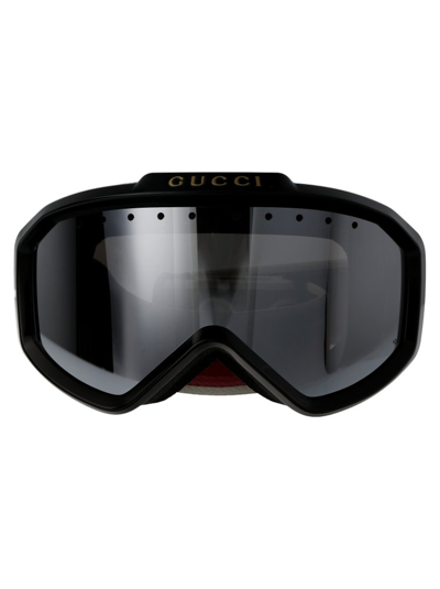 Shop Gucci Eyewear Ski Oversized Frame Goggles In Black